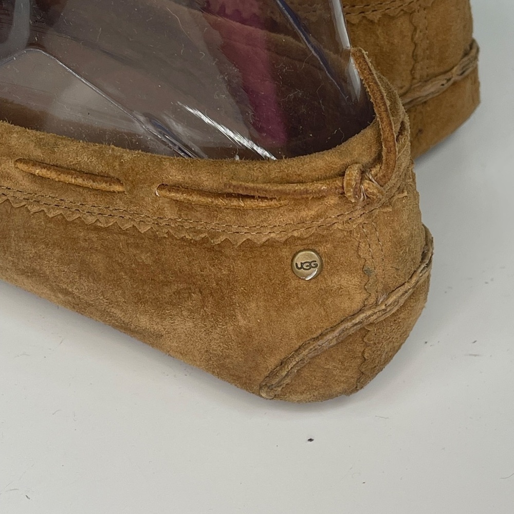 UGG Suede Moccasin Loafers Women’s Size 10 Brown Slip-On Comfort Shoes - Picture 6 of 11